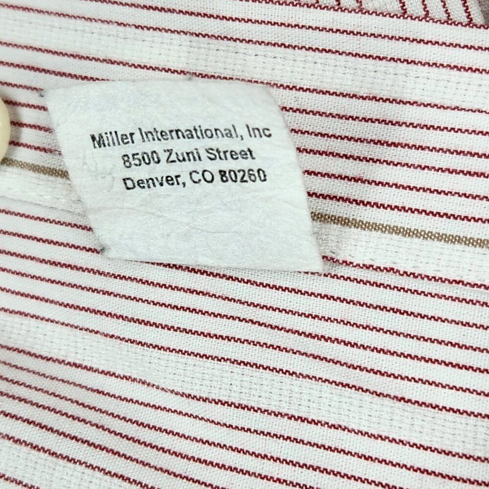 CINCH Western Wear Long Sleeve Button Down Shirt Mens Large Striped Red White - Picture 8 of 8